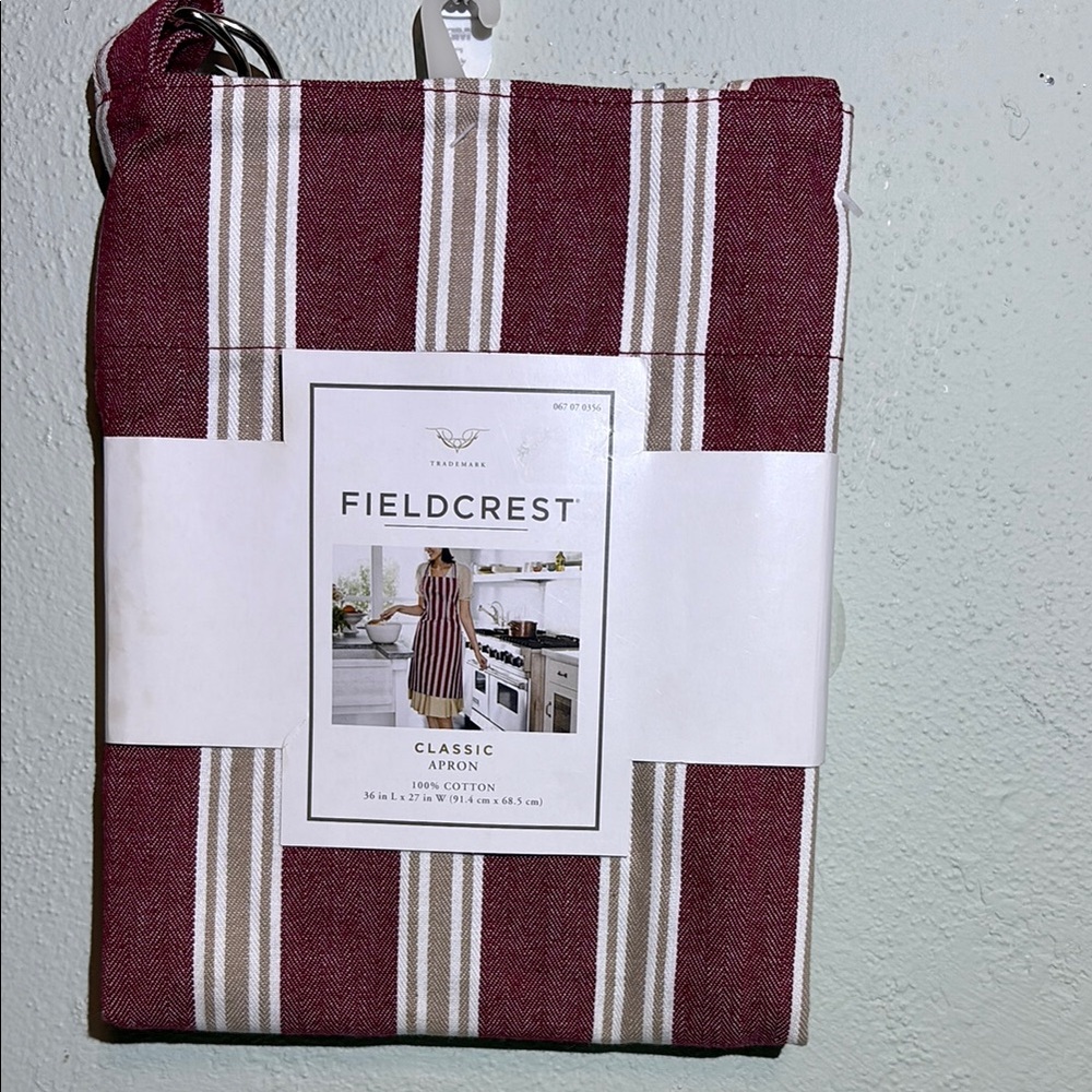 Fieldcrest Burgundy and White Striped Apron